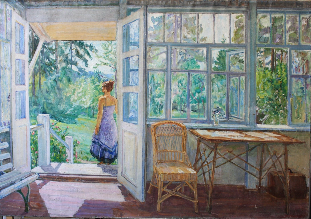 Дмитрий Нечитайло. «Людушка ждет гостей. На даче Асановых», 1984. Холст, масло. | Источник: архивы пресс-служб