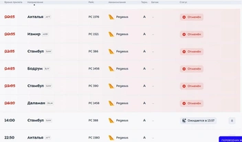 Ситуация с рейсами Pegasus Airlines во Внуково, 2 сентября | Источник: vnukovo.ru