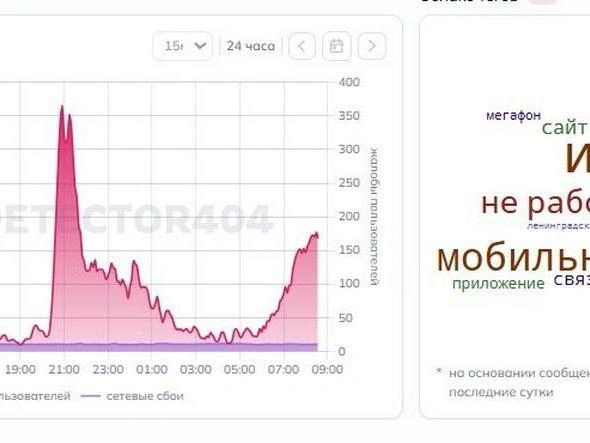 На диаграмме отображено около 5,8 тысяч жалоб за последние 24 часа | Источник: detector404.ru