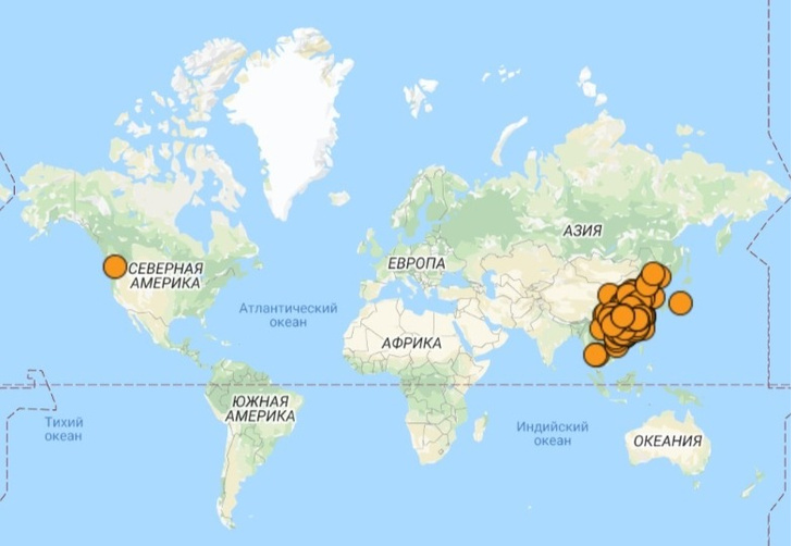 Интерактивная карта распространения китайского коронавируса