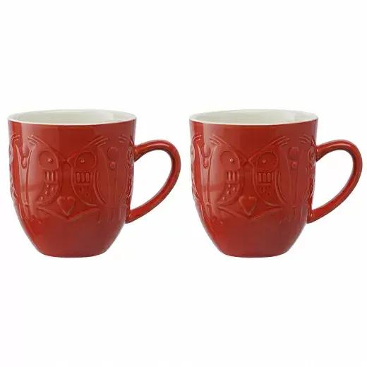 Набор кружек Birds of Paradise, FineDesignGroupКачественная посуда из экологичной каменной керамики, которая великолепно вписывается в любую сервировку и делает интерьер кухни более уютным. Отличительной особенностью серии является объемный узор природной тематики, добавляющий дизайну элегантные нотки.