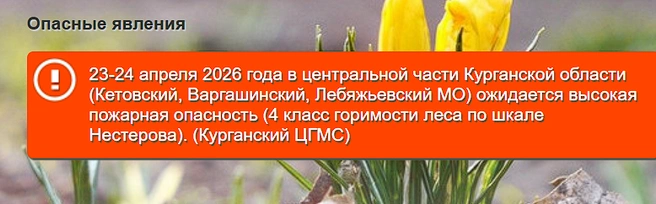 На сайте Курганского ЦГМС предупреждают о пожарной опасности | Источник: Kurganpogoda.ru 