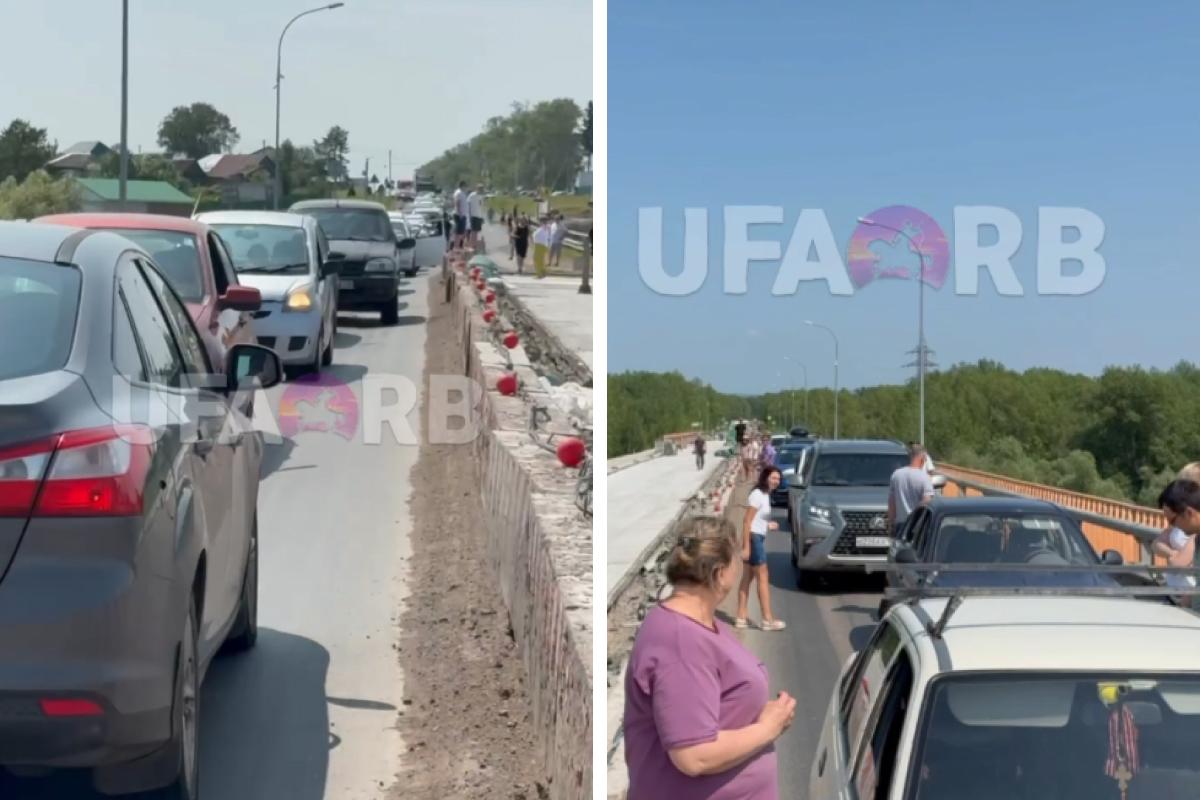 На трассе, ведущей к горам Башкирии, машины встали в 8-километровой пробке