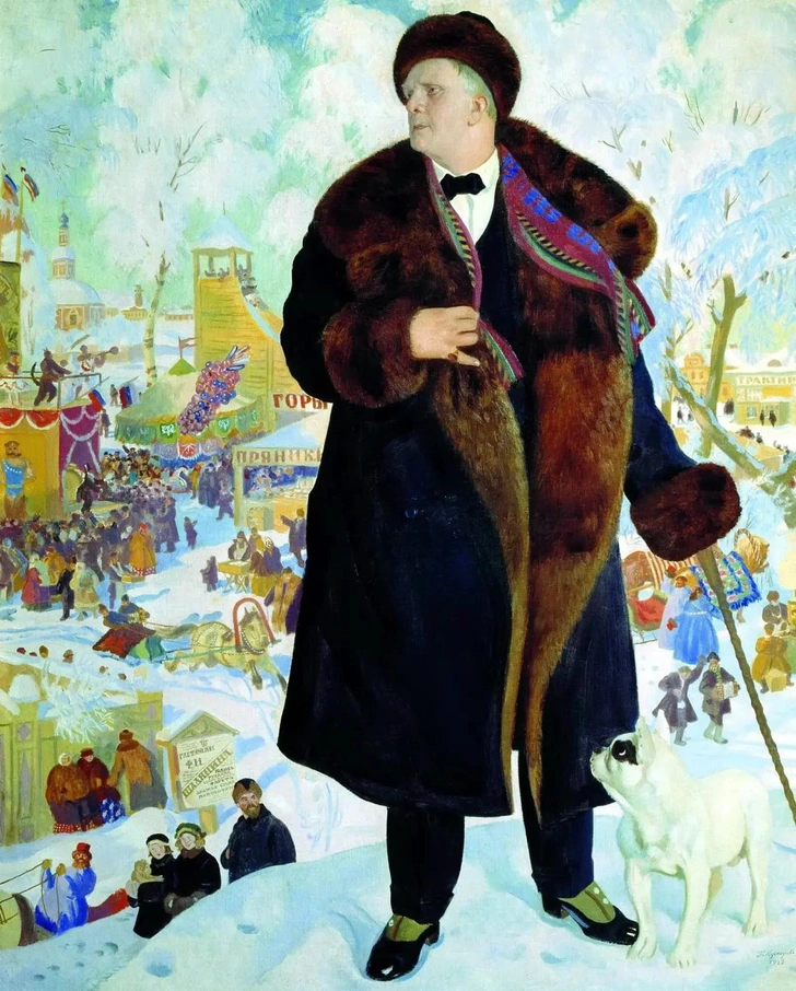 Б. М. Кустодиев. «Портрет Ф. И. Шаляпина», 1922. Санкт-Петербургский музей театрального и музыкального искусства. | Источник: Wikimedia Commons