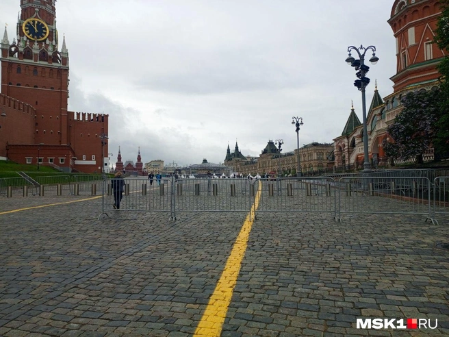 Несмотря на плохую погоду, многие все равно пришли погулять по Краснйо площади | Источник: Полина Громова / MSK1.RU