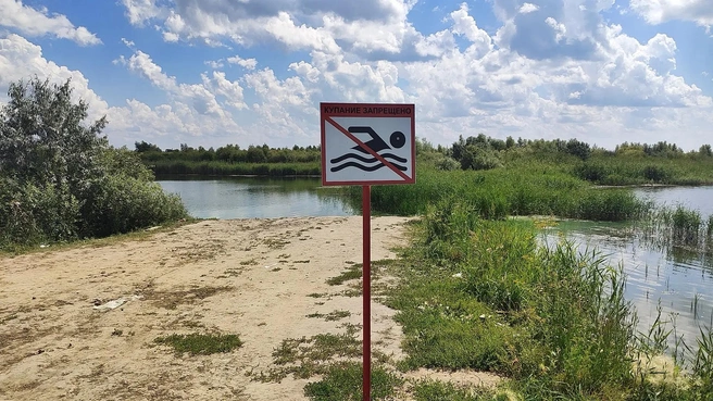 Купание на пляже в 6а микрорайоне запрещено | Источник: Следком Курган / max.ru 