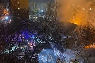 Пожар в расселенном доме в Академгородке