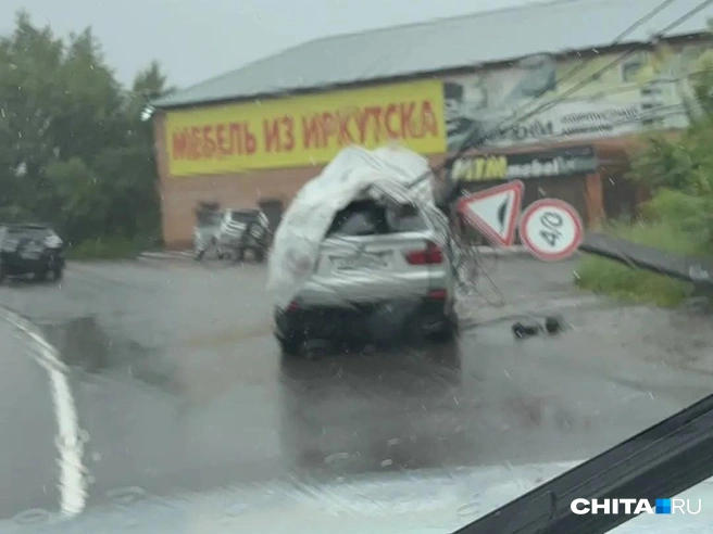 Упал и дорожный знак | Источник: очевидец