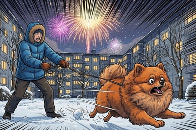 Как уберечь собаку от побега в новогоднюю ночь