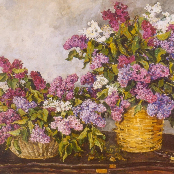 Пётр Кончаловский, Натюрморт&nbsp;— Сирень в двух корзинах (1939) | Источник: Государственный Русский музей