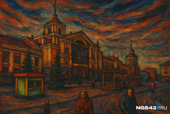 Железнодорожный вокзал, охваченный огненными красками | Источник: Серафима Пантыкина / Городские медиа