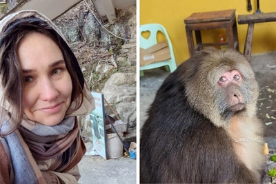 Российская путешественница посетила знаменитую обезьянку СинСин