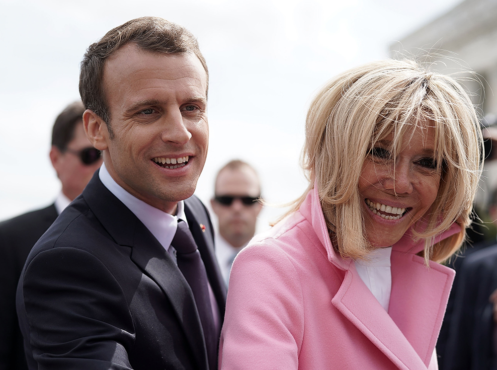 Президент франции эммануэль макрон и его жена