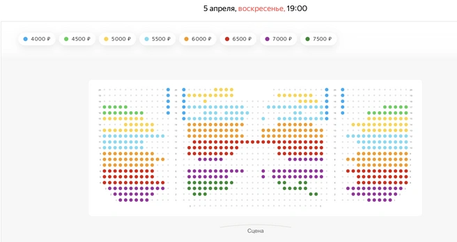 Свободных мест еще очень много | Источник: afisha.yandex.ru