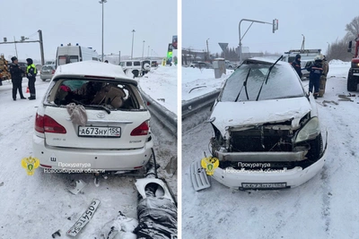 Фото Toyota после ДТП с Mercedes на Советском шоссе