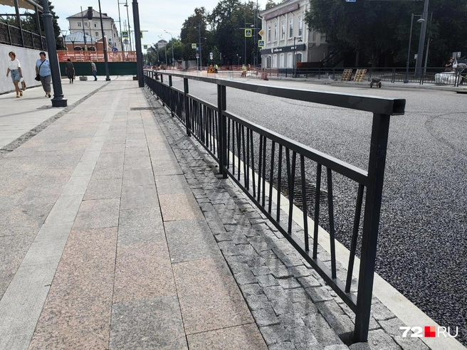 Куда же без знаменитых заборов? Дорогу не перебежать | Источник: Павел Красоткин / 72.RU 