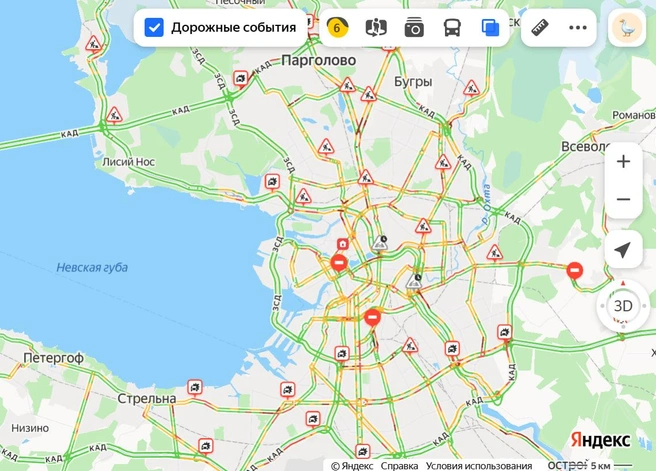 На дорогах Петербурга плотно. Водители пишут о перевёртышах на КАД | www.fontanka.ru