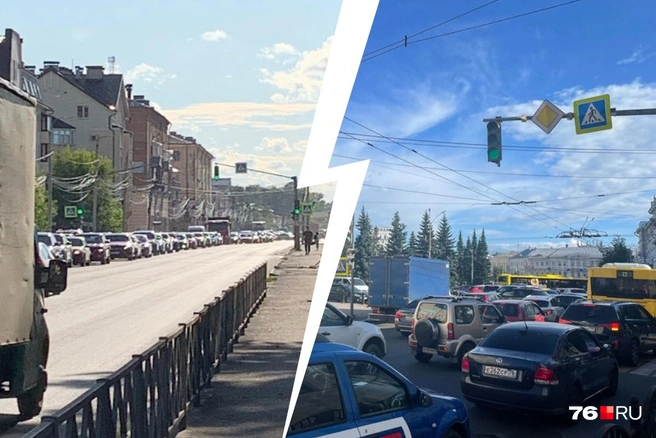 Многие выходят из транспорта и идут пешком — так быстрее | Источник: читатель 76.RU