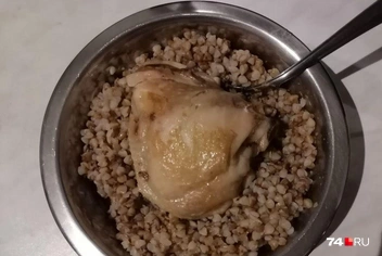 Гречка разварилась и еле влезает в тарелку | Источник: Дарья Милославская