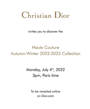 Прямая трансляция показа кутюрной коллекции Dior FW22