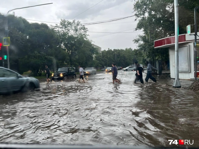 Фото достойно обложки альбома. Но вряд ли пешеходы собирались стать частью шедевра | Источник: читатель 74.RU