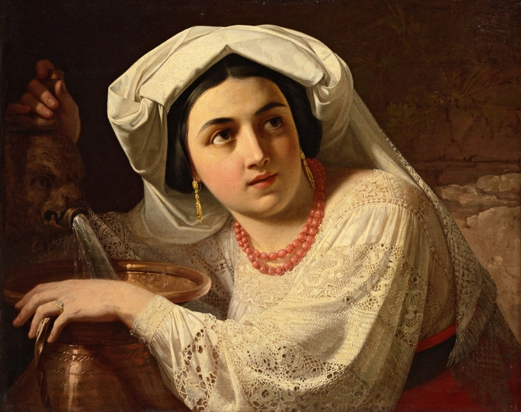 Орест Тимашевский. «Итальянка». Между 1854 и 1858. ГТГ. (из собрания Козьмы Солдатёнкова) | Источник: Государственная Третьяковская галерея