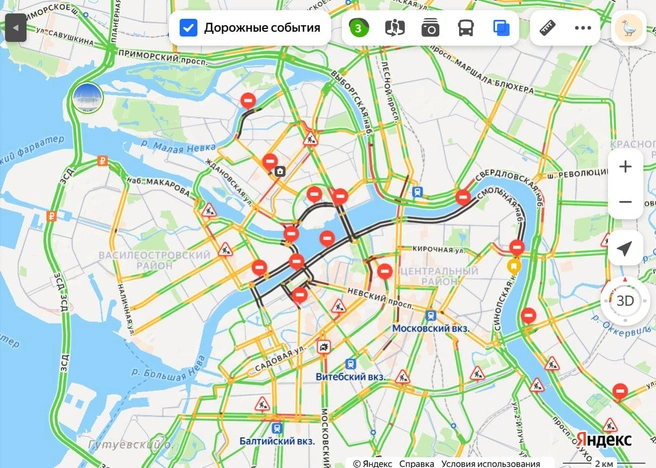 Пробки в Петербурге выше нормы. Самые длинные — далеко от перекрытий в центре | www.fontanka.ru