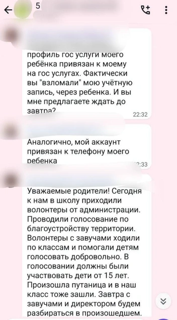 Родители не понимают, за что «проголосовал» их ребенок | Источник: родители учеников школы
