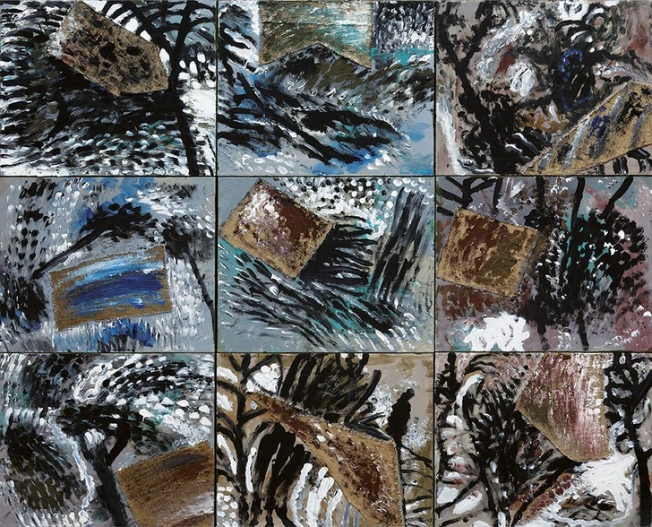 О. Ланг. Полиптих «Зима» (9 картин), 2012 | Источник: пресс-служба выставки