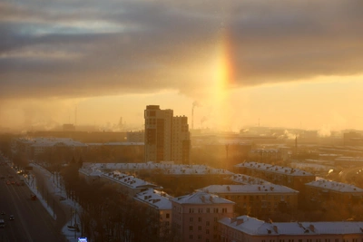 Радуга-гало украсила небо над Челябинском