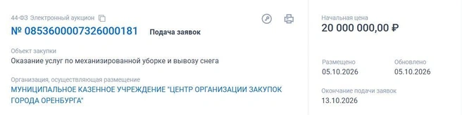 Второй тендер | Источник: «Госзакупки»