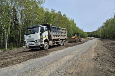 На трассе Тымовское – Александровск-Сахалинский начали устройство основания дороги
