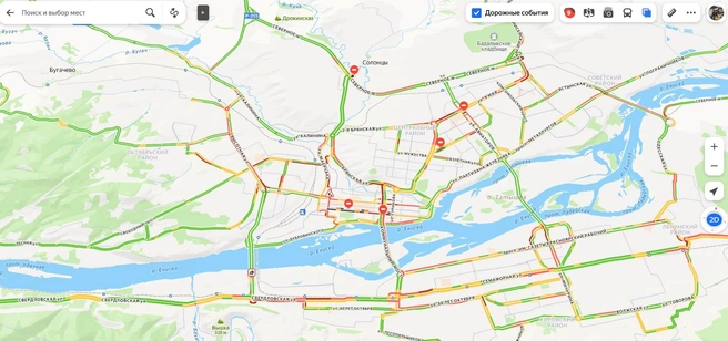 А ведь еще даже не все поехали с работы | Источник: yandex.ru/maps