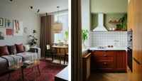 Цвет и ностальгия: квартира 51 м² в Алма-Ате