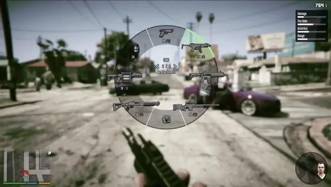 Колесо выбора оружия в GTA V | Источник: gta.fandom.com