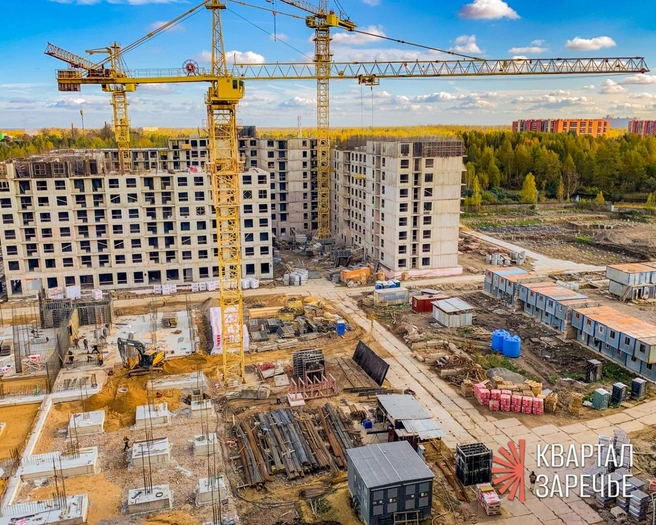 В ЖК «Квартал Заречье» в г. Колпино завершены монолитные работы первой очереди строительства — корпус А | Источник: ООО «Специализированный Застройщик „Загородная, 71“