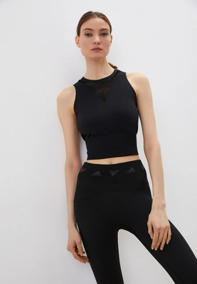 Топ спортивный adidas AEROKNIT CROP, цвет: черный 