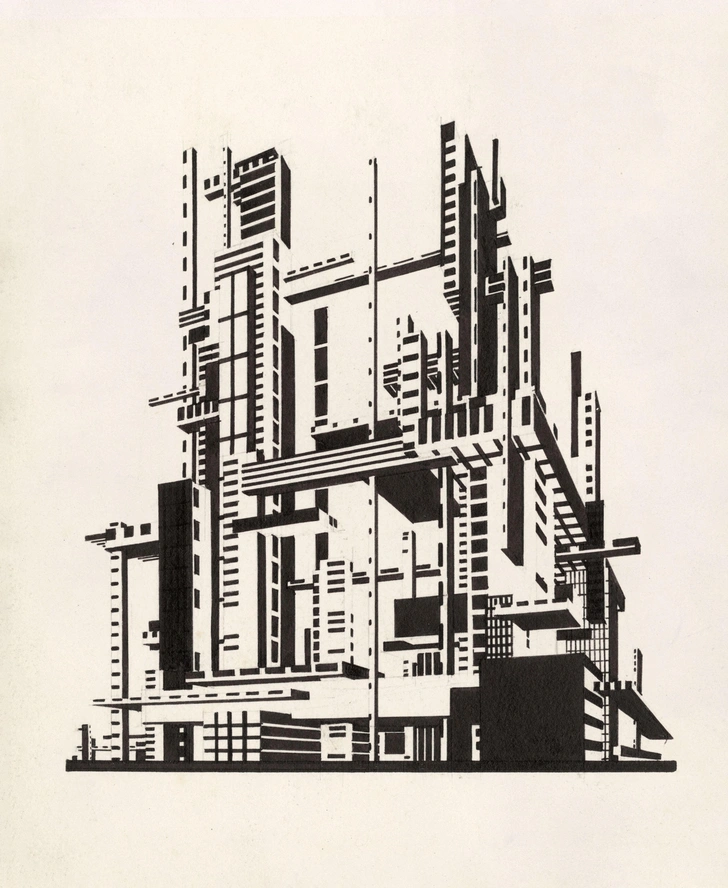 Я. Чернихов. Композиция из цикла «Основы современной архитектуры». 1925 1929 | Источник: архив пресс-служб