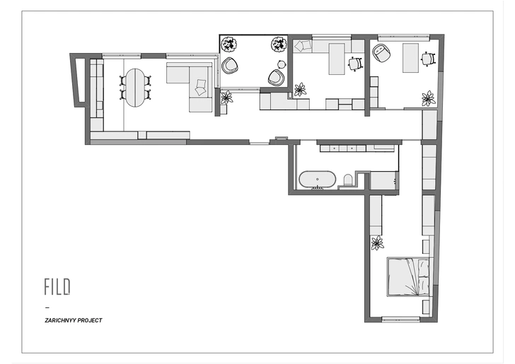 Минималистская квартира 99 м² в Киеве