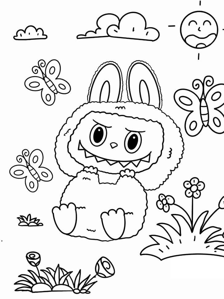 Весенний лабубу на природе | Источник: coloringpagesforkids.net