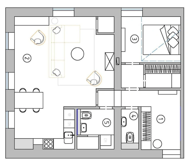 Мансарда с курортной атмосферой 65 м² в Светлогорске