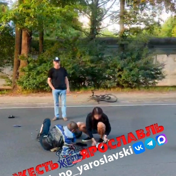 Водителю мотоцикла госпитализация не потребовалась | Источник: Жесть Ярославль / vk.com