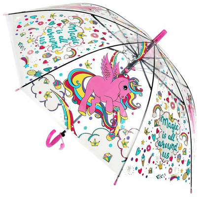 Зонт прозрачный, полуавтомат 