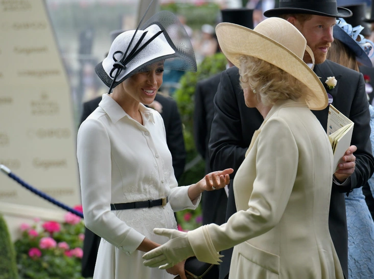 Меган и Камилла в Аскоте, 19 июня 2018