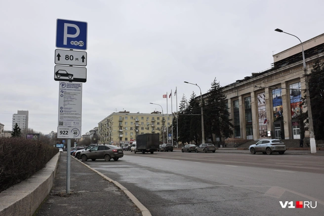 Платная парковка находится буквально в 10 метрах от огороженного места | Источник: Алексей Волхонский / V1.RU