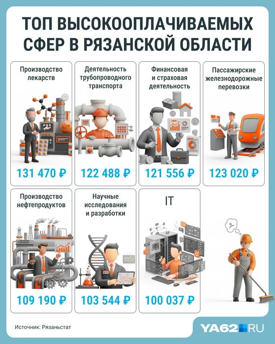 Так выглядят самые высокооплачиваемые сферы в Рязанской области | Источник: Мария Романова / Городские медиа