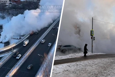 Центр Казани окутан паром после аварии на теплосетях