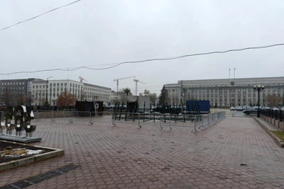 В центре Иркутска монтируют новую главную елку