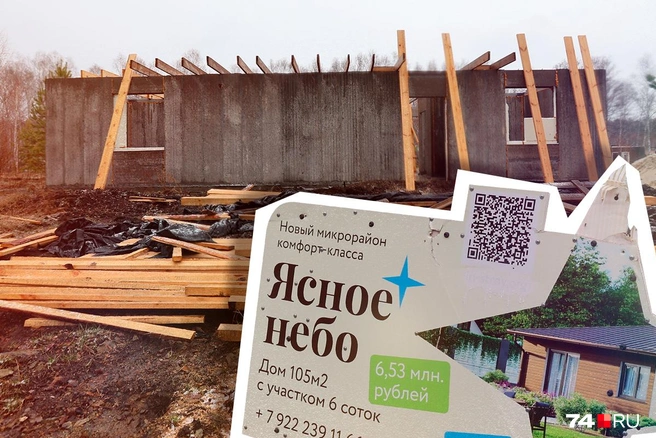 Дома в микрорайоне Ясное Небо должны были сдать еще в прошлом году. Однако многие объекты еще на уровне фундамента | Источник: Наталья Лапцевич, Семен Казьмин (коллаж)