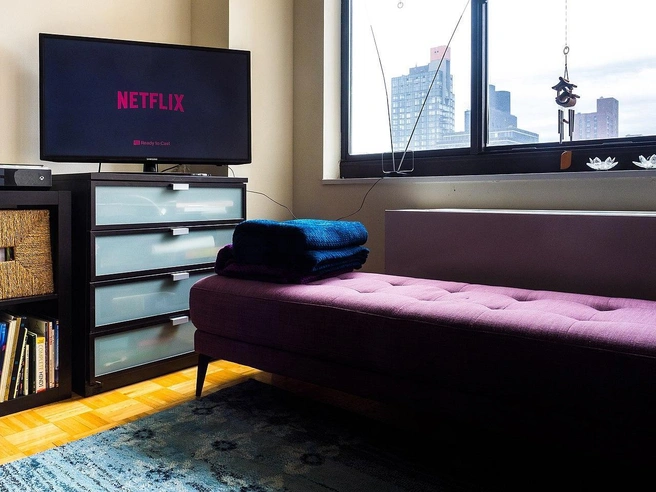 Интерфейс потокового сервиса на телевизоре. Потребление сериалов «запоем» (binge-watching) стало характерным феноменом цифровой культуры. | Источник: Ajay Suresh, CC BY 2.0, via Wikimedia Commons